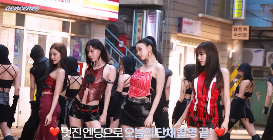aespa is filming a commercial for Shin Ramyun. aespa YouTube
