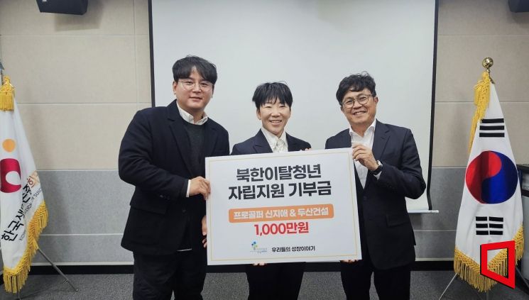 두산건설·프로골퍼 신지애, 3개 기관에 7000만원 기부