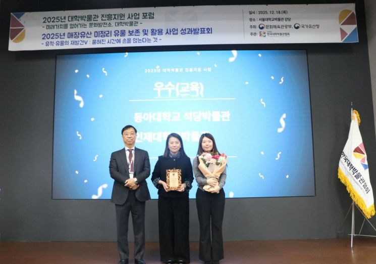 동아대 석당박물관, ‘2025 대학박물관 진흥지원 사업’ 우수관 선정