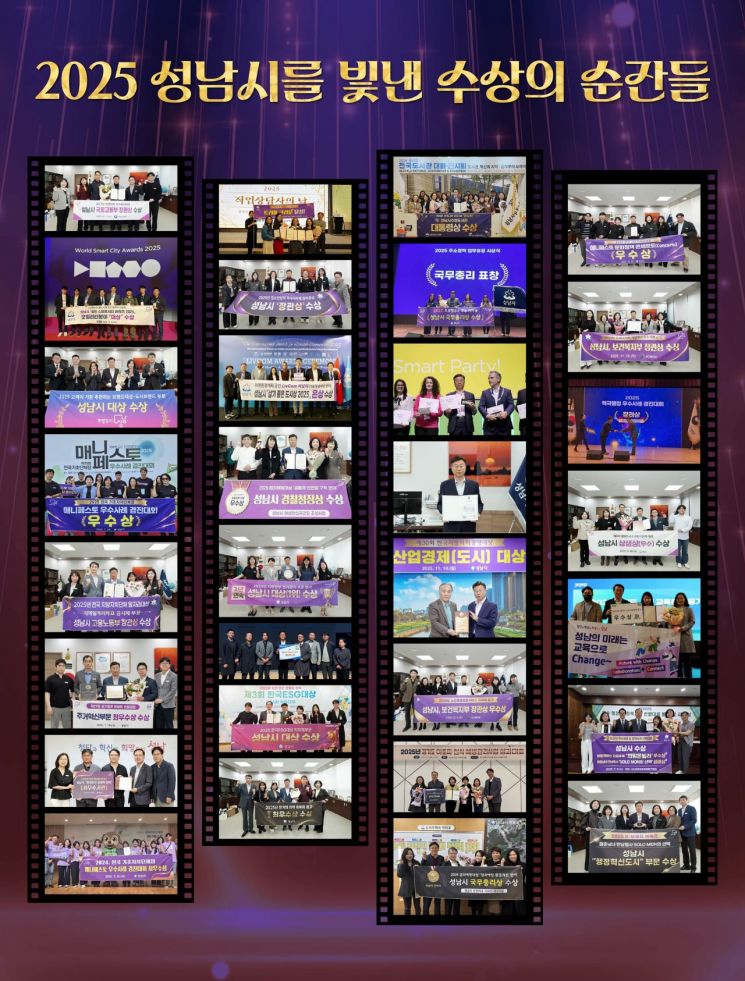 성남시, 상복 제대로 터졌다…민선 8기 220건 수상 휩쓸어