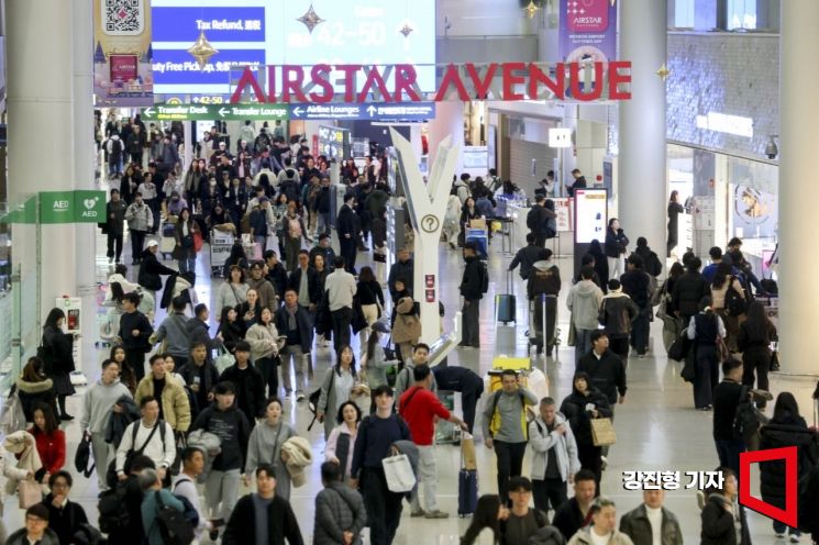 [포토] 여행객들로 붐비는 인천공항 면세구역