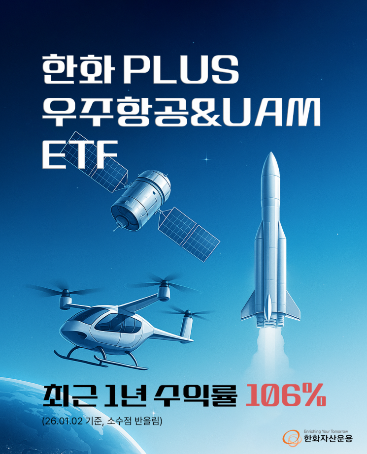PLUS 우주항공&UAM ETF, 1년 누적 수익률 100% 돌파