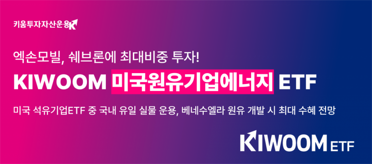 KIWOOM 미국원유기업에너지, 엑손모빌 · 쉐브론에 최대비중 투자