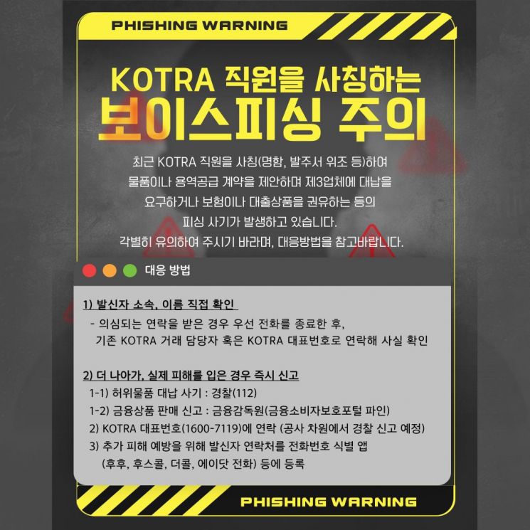 코트라, '직원 사칭' 피싱주의…"반드시 진위 확인"