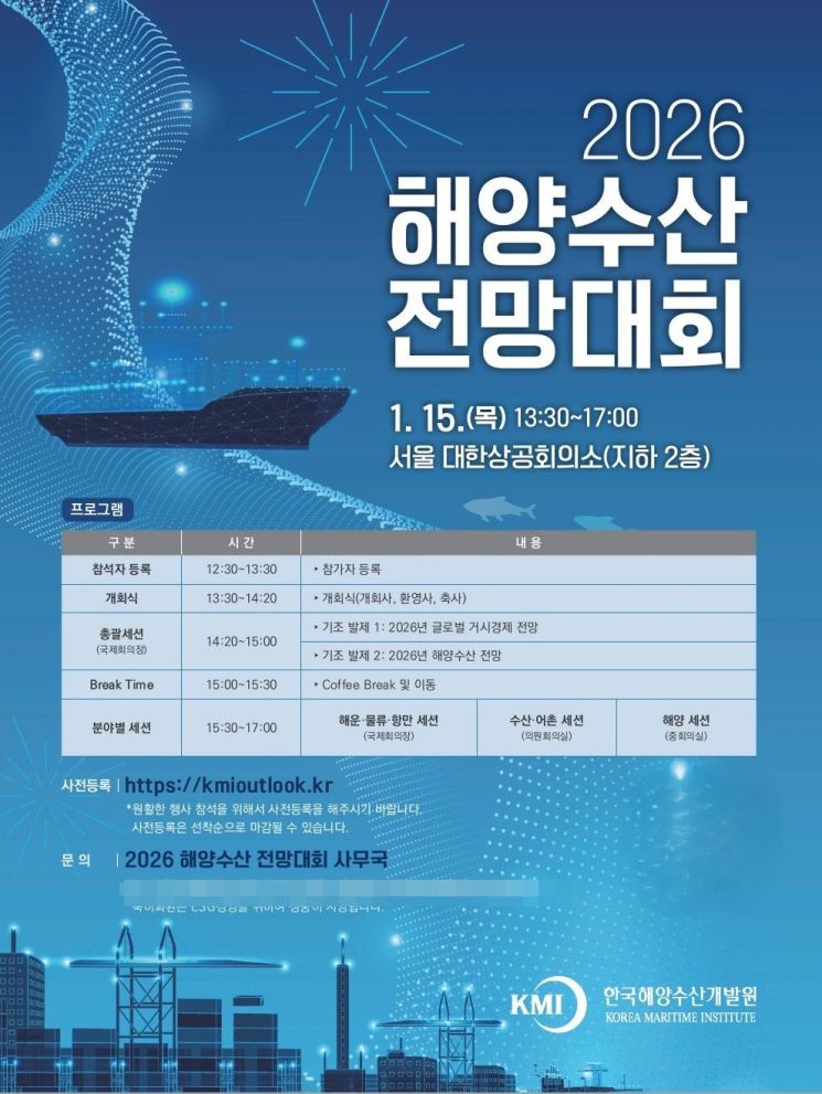 'K-해양강국' 미래 전망… KMI, ‘해양수산 전망대회’ 15일 개최