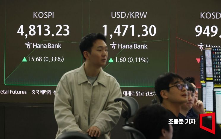 [포토] 코스피 거침없는 질주, 장중 4800 돌파