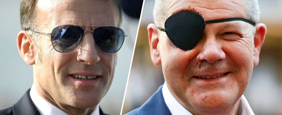 (오른쪽 사진) 안대를 착용한 올라프 숄츠 독일 총리가 2023년 9월 4일(현지 시각) 베를린에서 열린 독일 주교회의인 성 미카엘 리셉션에 도착하고 있다. 숄츠 총리는 조깅 중 넘어져 오른쪽 얼굴을 다친 것으로 알려졌다. 그는 안대를 착용한 '해적 스타일'의 사진을 X(트위터)에 올리고 "어떤 밈을 보게 될지 흥분된다"라고 쓰기도 했다. /로이터 연합뉴스