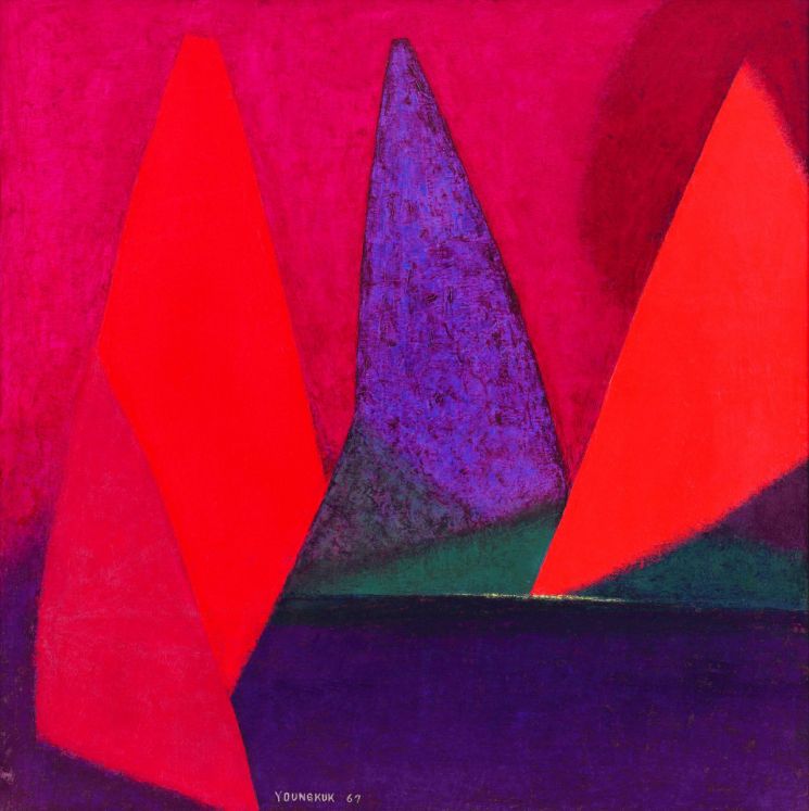 유영국, _작품_, 1967, 캔버스에 유채 130×130cm 사진 유영국미술문화재단