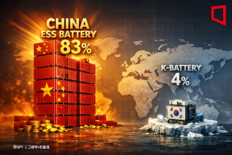 Chinese Companies Dominate Global ESS Market... Korean Battery Share at 4%