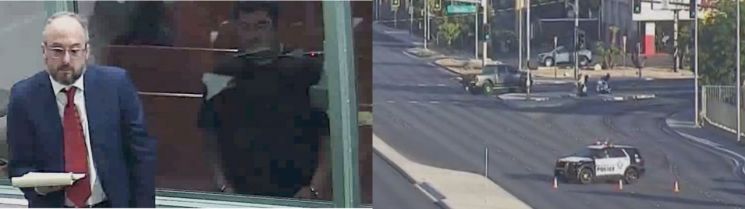 구속영장 청구 심리에 출석한 앙헬 프랑코와 사고 현장. 연합뉴스TV