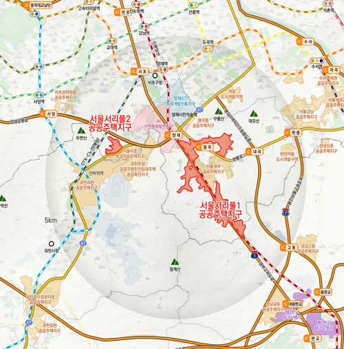 '난항 뚫은' 서리풀, 1만8000가구 공공주택지구 지정