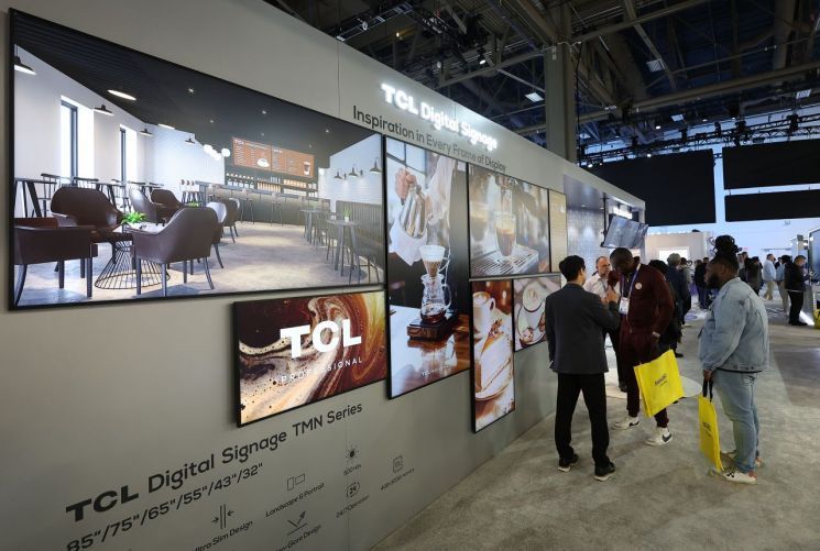 2026 CES에 마련된 중국 전자제품 회사 TCL의 부스. 연합뉴스 제공