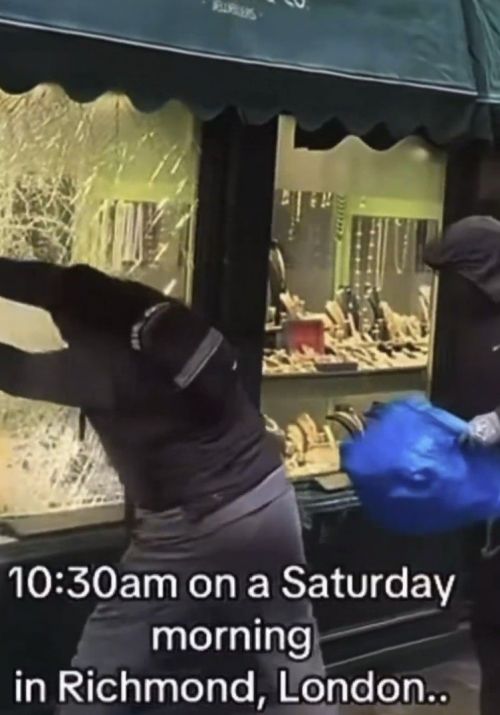 대낮에 창문 깨고 보석 쓸어담아가…목격자들 "경찰에 신고하라"