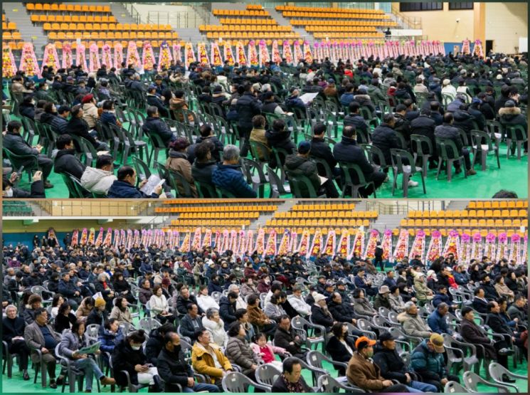 이날 행사장은 시작 전부터 김 부의장을 축하하기 위해 모여든 지지자들과 완도 군민들로 발 디딜 틈 없는 북새통을 이뤘다. 독자 제공