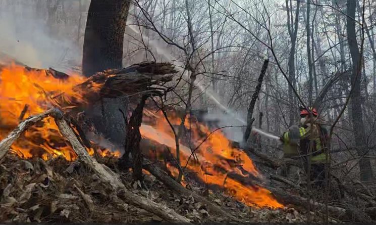 경주 문무대왕면 산불 확산에 2차 국가소방동원령 발령