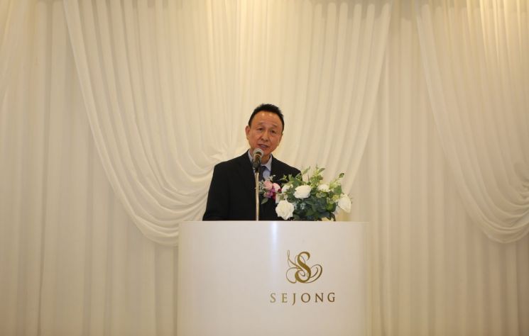 이주형 한림대학교 제28대 총동문회장이 취임사를 하고 있다. 한림대학교 제공