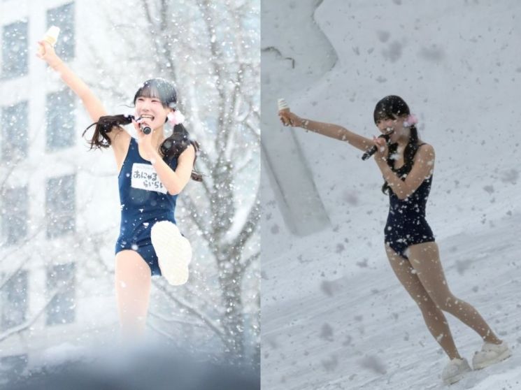 영하 추위 속 '수영복'만 입고 공연한 女 아이돌…보는 이들마저 '아찔'