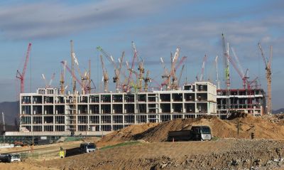 지난달 9일 경기도 용인시 처인구 원삼면 용인반도체클러스터 일반산업단지 공사현장에서 분주하게 공사가 진행되는 모습. 연합뉴스