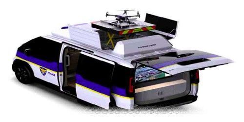 AI·드론 탑재 기동 순찰 차량 모형. 서울경찰청, 연합뉴스