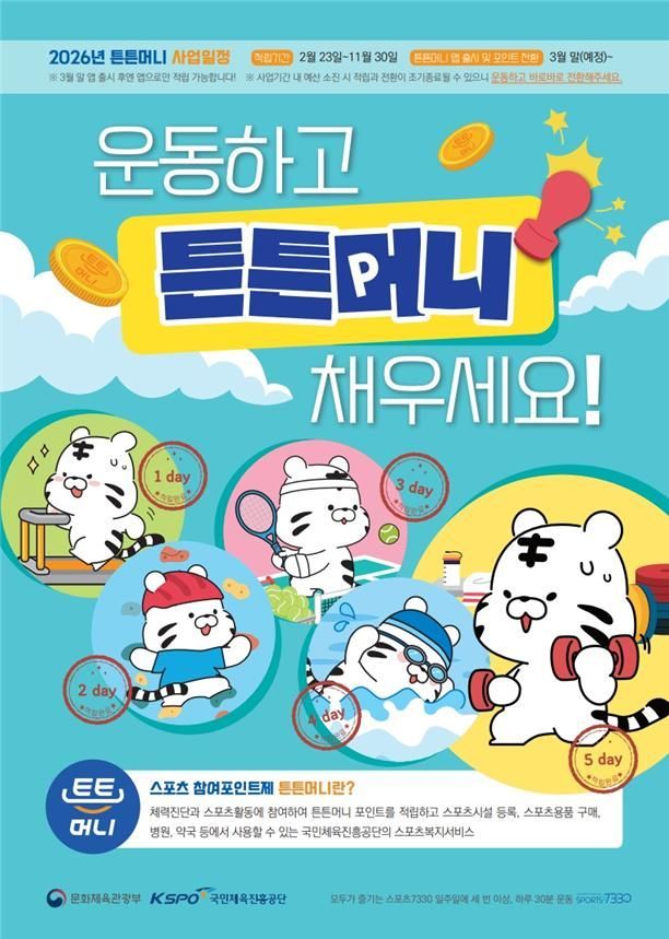 '운동하면 연 최대 5만포인트 적립'…튼튼머니 사업 시행