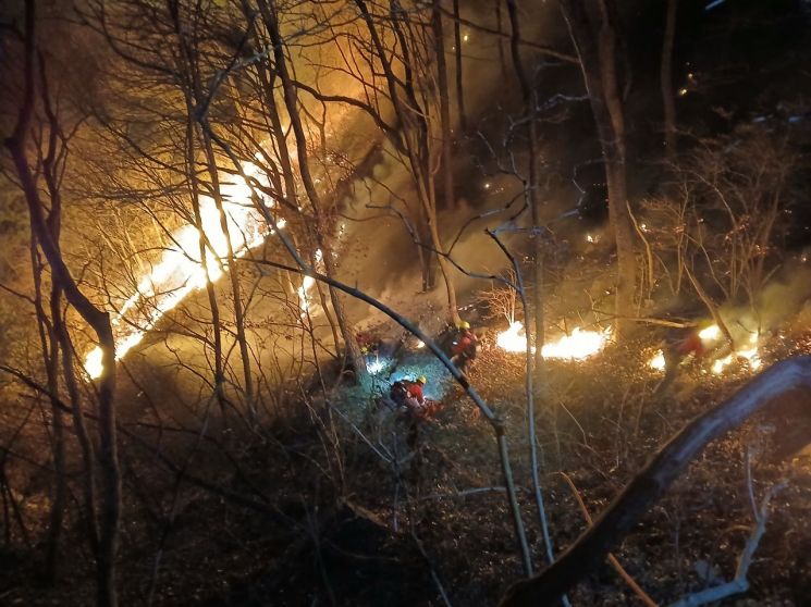 경남 함양 산불 진화율 69%…"주불진화 총력"