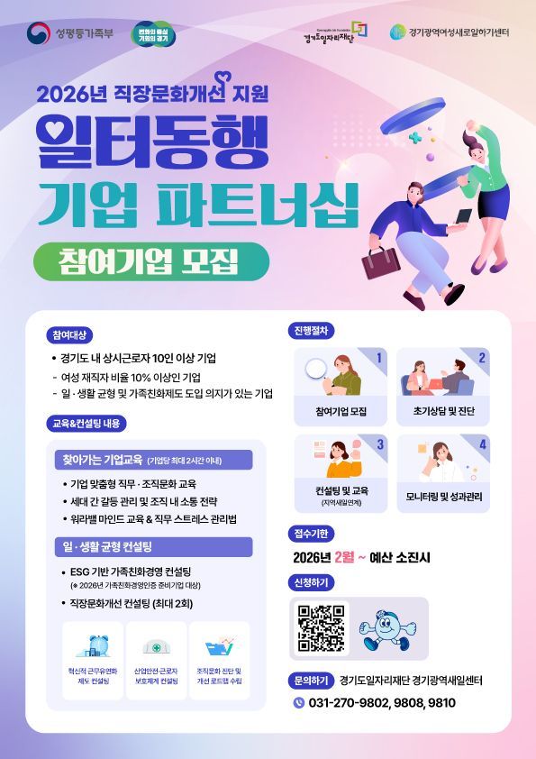 경기도일자리재단, 기업 직무·조직문화 무료 컨설팅 나선다