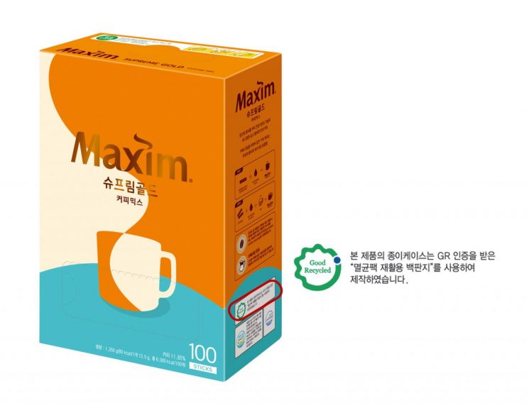 동서식품, '맥심' 커피믹스 포장재에 멸균팩 재활용지 활용