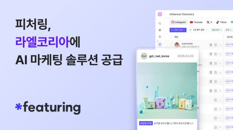 피처링, 라엘코리아 인플루언서 마케팅 효율 60%↑