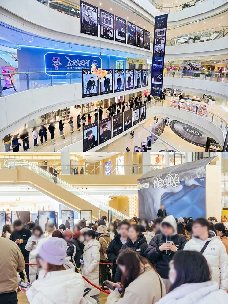 엑소, 중국 13개 도시 랩핑 팝업 60만명 방문