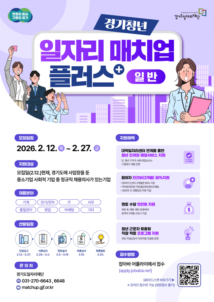 경기도일자리재단, 청년 채용 기업에 3개월분 인건비 지원