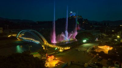 "힐링의 순간 함께"…'화순 꽃강길 음악분수쇼' 재개 