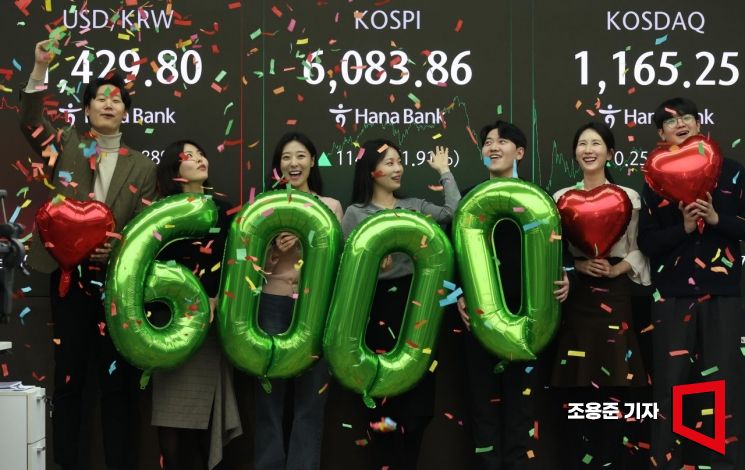 [포토] 6000선 돌파한 코스피