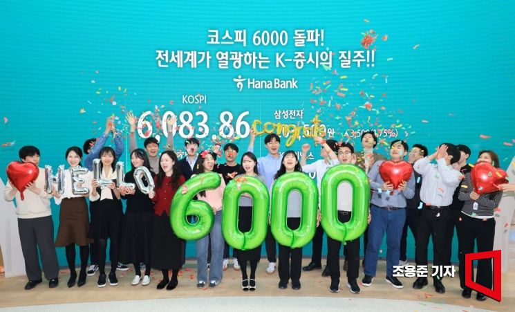 [포토] 코스피 6000 돌파