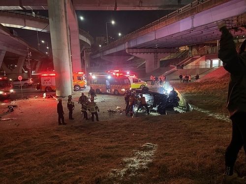 반포대교서 포르쉐 추락…경찰, 운전자 마약혐의 체포