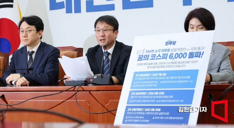 [포토] 한병도 "코스피 6천100 돌파 대기록…이젠 주가 누르기 방지법"