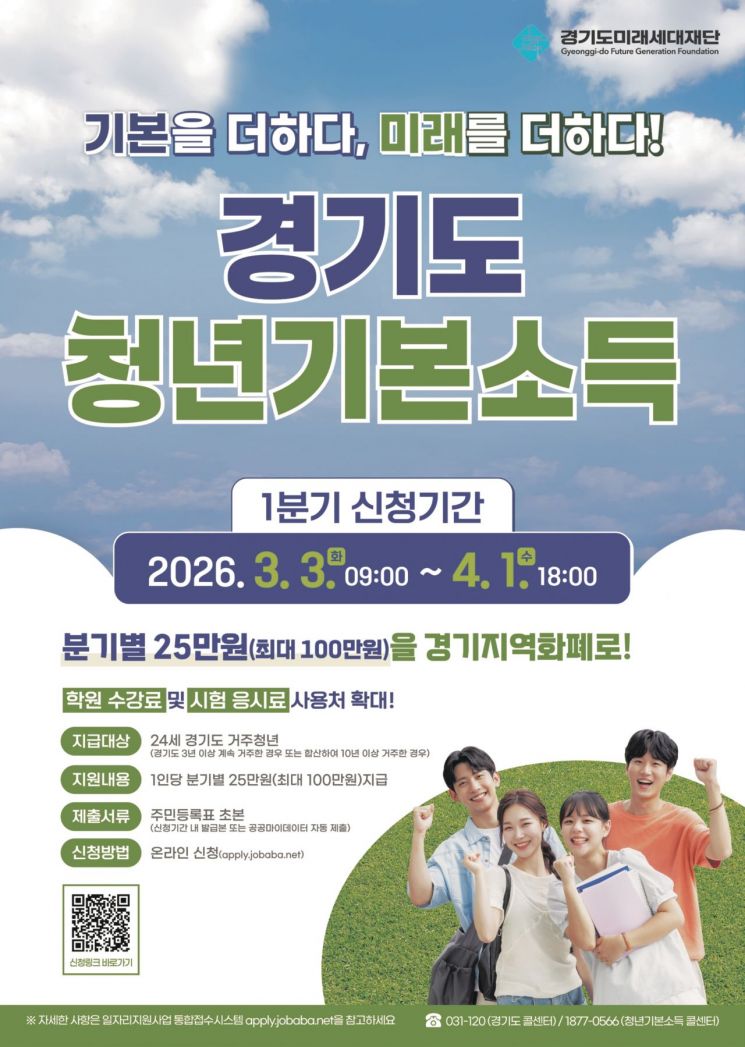 가평군 “경기도 청년기본소득 신청하세요”…최대 100만원 지원