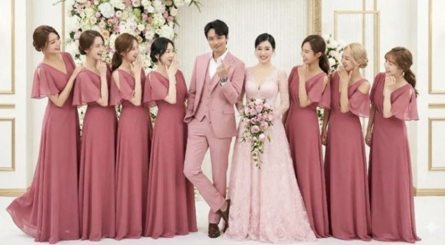 "소녀시대 다 모여 축하?"…변요한·티파니 웨딩사진의 진실