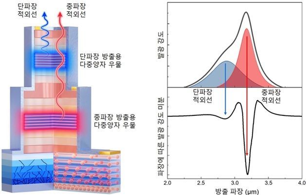 "칩 하나에 빛은 둘"…단·중파장 동시 구현 '듀얼 적외선' LED 개발[과학을읽다]