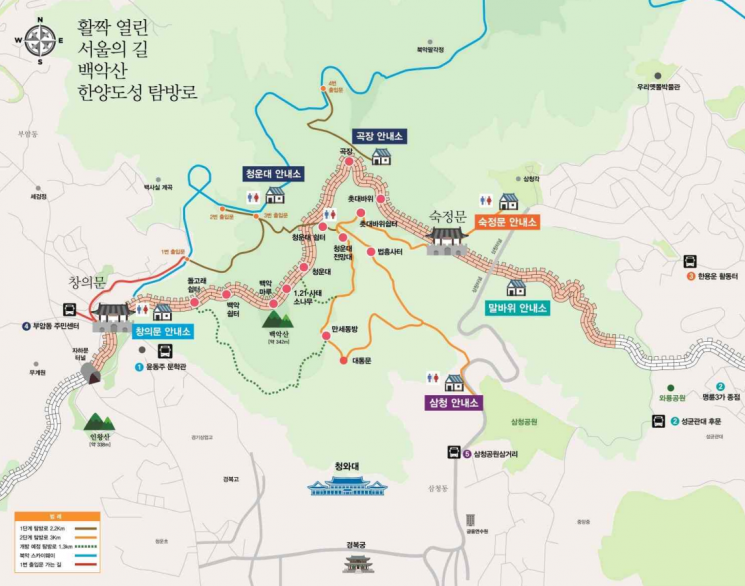 백악산 한양도성 안내소 여섯 곳 재가동