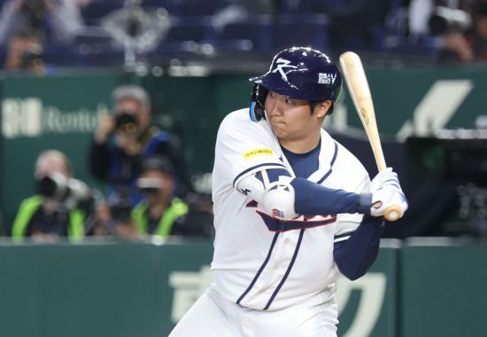 문보경이 WBC 조별리그 C조 1차전 체코와의 경기에서 1회 만루 홈런을 터뜨리고 있다. 도쿄=연합뉴스