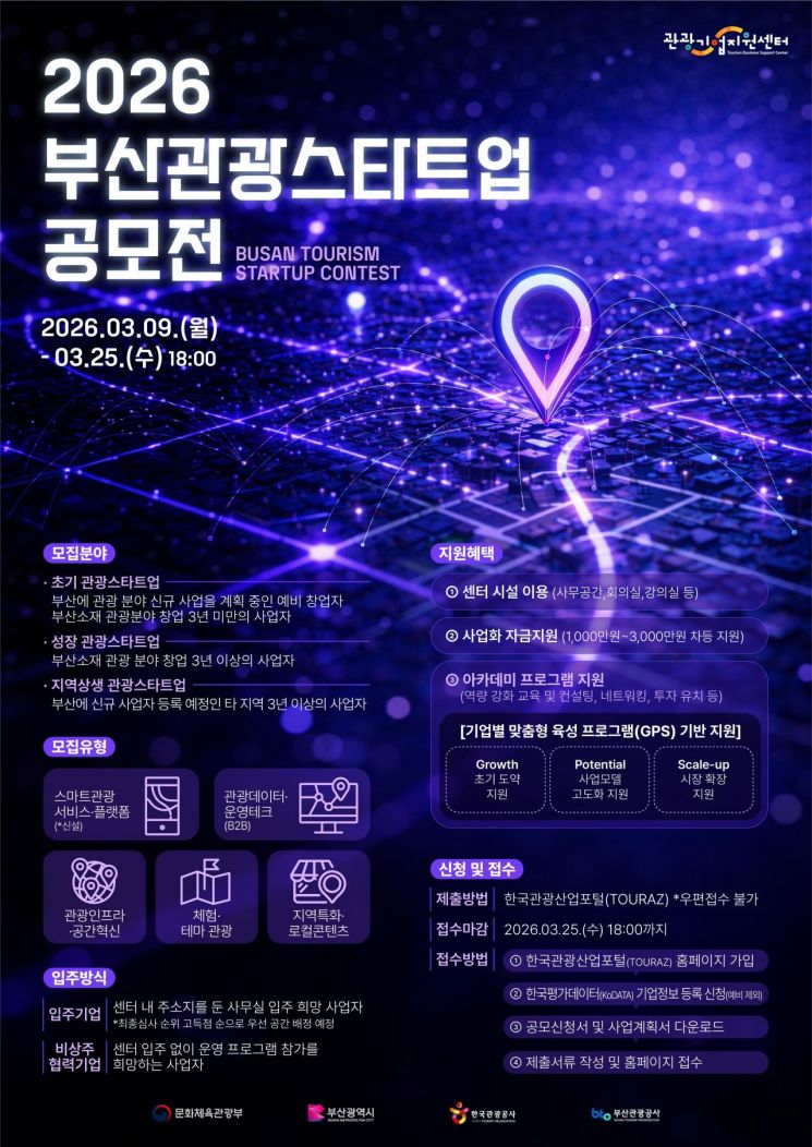 부산을 관광 무대로... 2026 부산관광스타트업 공모 - 뉴스 썸네일 이미지