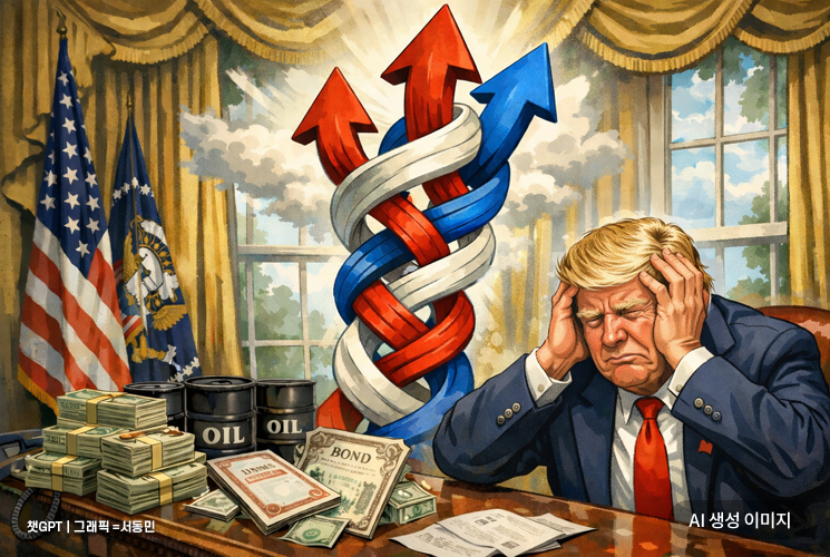 달러·채권·유가 트리플 상승...중동 전쟁에 꼬인 '트럼프노믹스' - 뉴스 썸네일 이미지