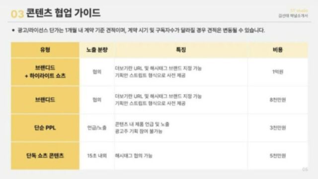 김선태 채널 소개서. SNS 캡처