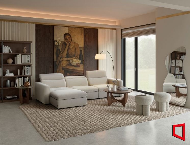 까사미아의 패브릭 모듈 '모나코' 소파. 신세계까사