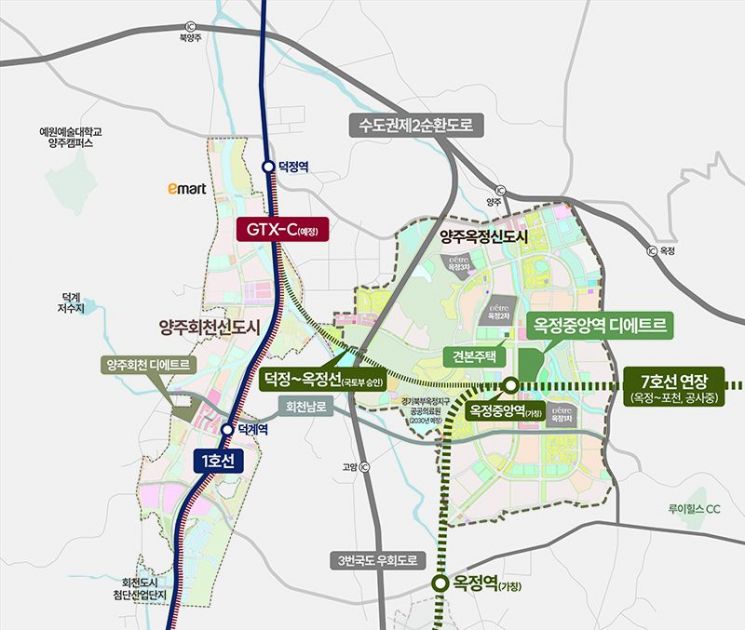 대방건설, 7호선 옥정중앙역 초역세권 디에트르 단지 공급