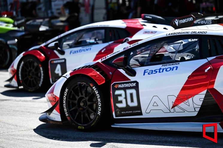 람보르기니 슈퍼 트로페오 2025 시즌 북미 시리즈 경기 장면. 한국타이어