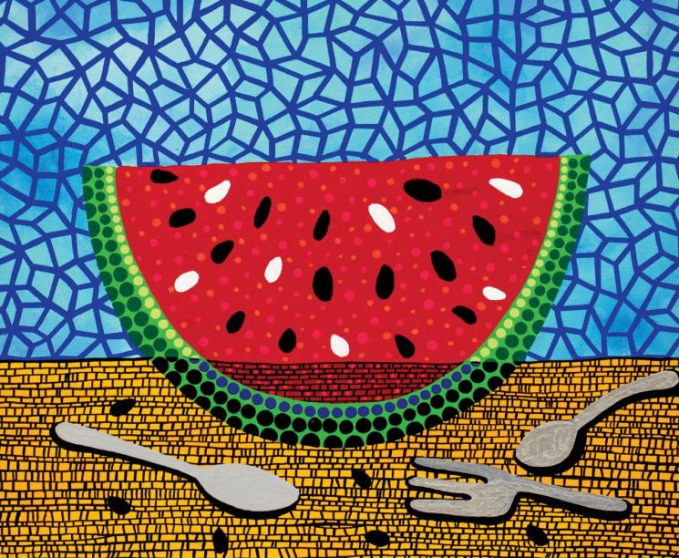 야요이 쿠사마 Watermelon and Fork‘. 사진 케이옥션
