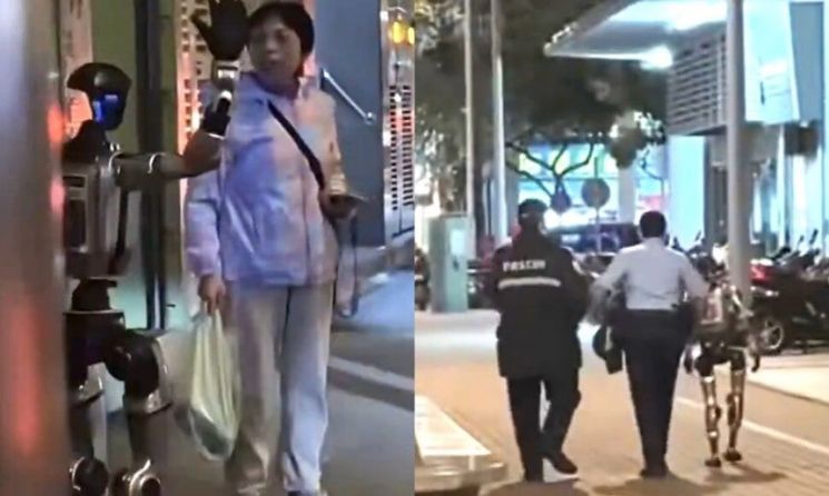 중국 마카오의 한 거리에서 원격으로 조종 중이던 휴머노이드 로봇이 70대 여성을 위협해 경찰에 끌려갔다. X(엑스)