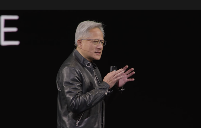 젠슨 황 엔비디아 최고경영자(CEO)가 미국 캘리포니아주 새너제이에서 16일(현지시간) 열린 ‘GTC 2026'에서 기조연설을 하고 있다. 엔비디아.