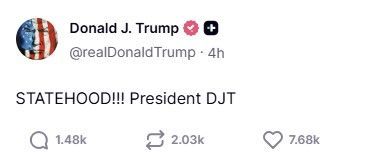 베네수엘라의 WBC 우승 후 트럼프 대통령이 SNS에 올린 글. 연합뉴스